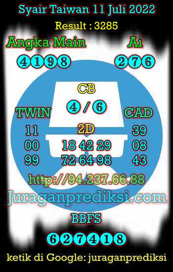 Prediksi Taiwan 11 Juli 2022, Syair taiwan hari ini Senin 11 7 2022, angka keluar togel taiwan, toto jitu taiwan, taiwan lottery, kode syair taiwan malam ini.