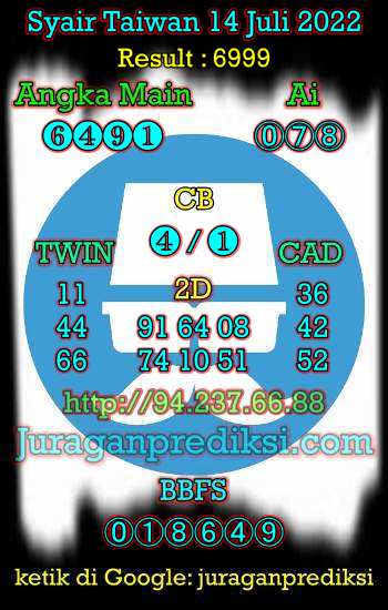Prediksi Taiwan 14 Juli 2022, Syair taiwan hari ini Kamis 14 7 2022, angka keluar togel taiwan, toto jitu taiwan, taiwan lottery, kode syair taiwan malam ini.