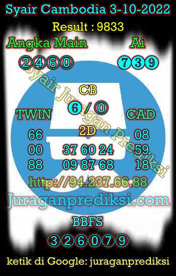 Prediksi Cambodia 3 Oktober 2022 hari ini kami ambil dari Syair cambodia 3 10 2022